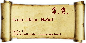 Halbritter Noémi névjegykártya