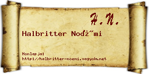 Halbritter Noémi névjegykártya